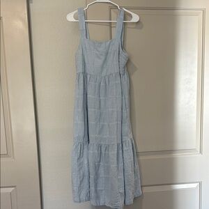 Madewell Blue and White Striped Sleeveless Dress